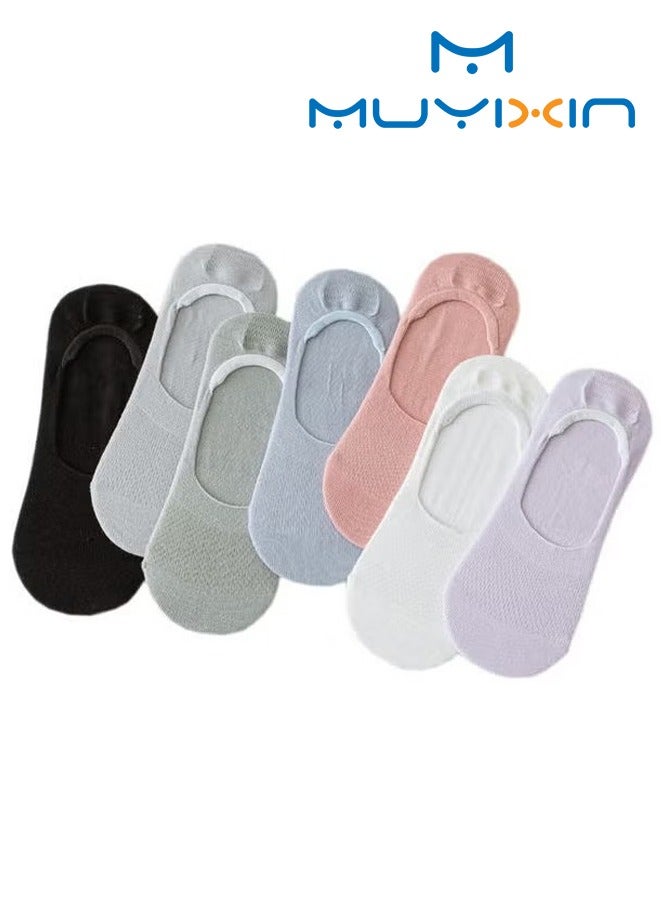 Muyixin 7-Pair Womes Low Cut Cotton Socks Anti Slip Breathable - Image 1