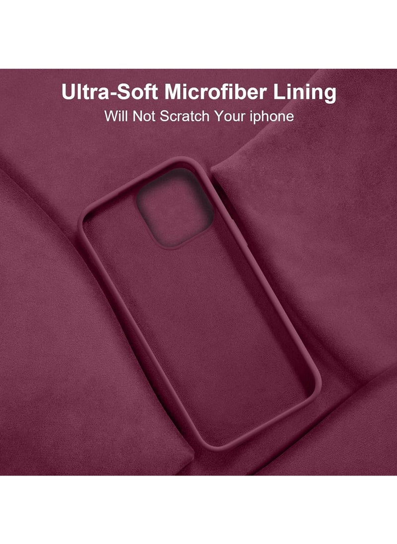 Generic - Compatible with iPhone 15 Plus/14 Plus Case 6.7 Inch Slim Liquid Silicone 4 Layers Soft Gel Rubber Shockproof Protective Phone Case with Anti Scratch Microfiber Lining (Wine Red) - Image 1
