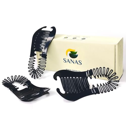 Sanas Banana Clips Hair 3PCS Stretch Clips Hair Clincher Comb Hair Clips Flexible Comb French Banana Clip Interlocking Clips - Image 1