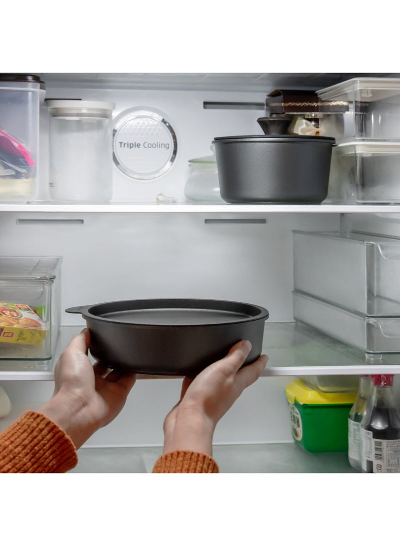 Cookware Set Nonstick With Detachable Handles, 18Pcs Induction Cookware Set Stackable, Space Saving With Removable Handle Black