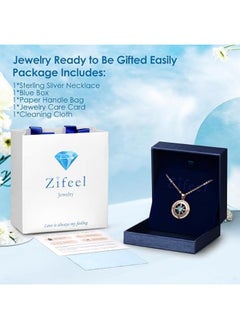 Zifeel Compass Necklace Gifts for Women wife - S925 Sterling Silver Birthstone Necklaces for Women - Anniversary Birthday Gifts for Her Wife Girlfriend - Valentines Day Mom Mother’s Day  Gifts  - Image 5