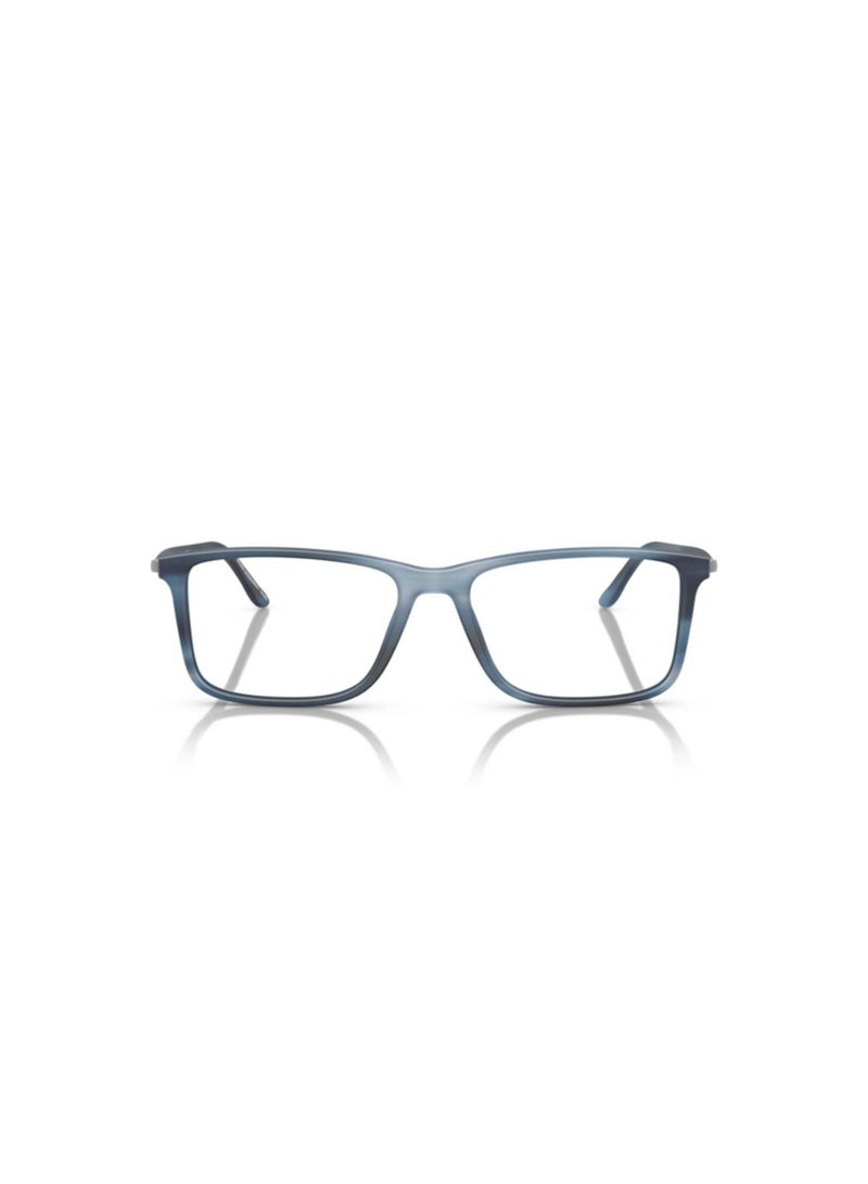 GIORGIO ARMANI Giorgio Armani Man Rectangular  Eyeglasses- Ar 7261 - Lense Size:54Mm - Matte Stripped Blue - Image 4