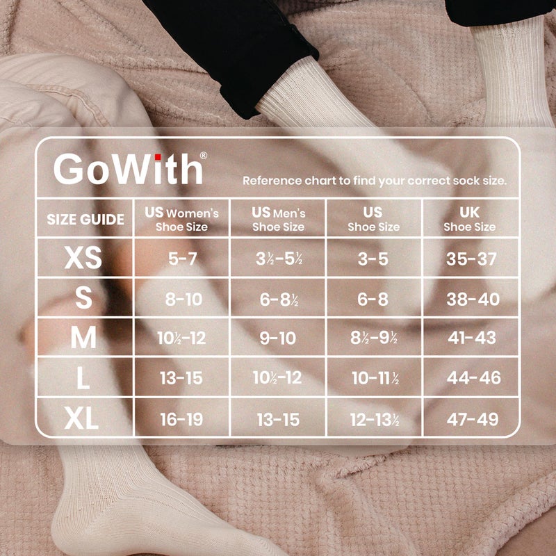 GoWith 4 Pairs Unisex Natural 97% Cotton Crew Socks, Comfy Cozy Breathable Seamless Casual Socks for Men & Women, Multicolor-3, Large, Model 3012 - Image 3