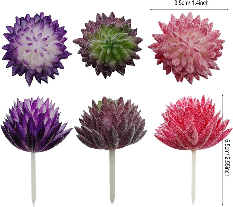Cayway 10 PCS Artificial Succulent Plants, Mixed Color Artificial Succulents Picks for Indoor and Outdoor Home Decor Floral Arrangements - Image 2