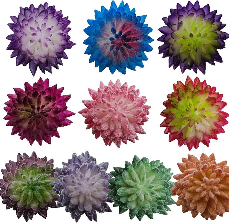 Cayway 10 PCS Artificial Succulent Plants, Mixed Color Artificial Succulents Picks for Indoor and Outdoor Home Decor Floral Arrangements - Image 3