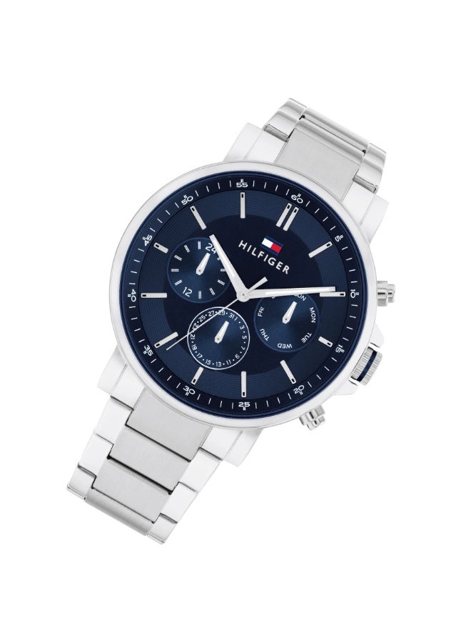 Tommy Hilfiger Men’s Watch – Model 1710588 | Blue Dial with Silver Stainless-Steel Bracelet - Image 3