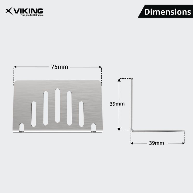 Viking مصرف سقف شرفة على شكل L من SS201 مع فولاذ مقاوم للصدأ 201 - الطول 75 مم (3 بوصة)، العرض 40 مم (1-1/2 بوصة)، الارتفاع 40 مم (1-1/2 بوصة) - مصقول، مثالي لحدائق الأسطح والمناطق الخارجية (عبوة من 3 قطع) - Image 4