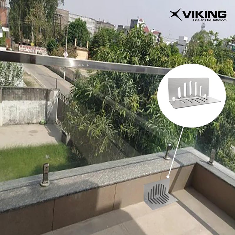 Viking مصرف سقف شرفة على شكل L من SS201 مع فولاذ مقاوم للصدأ 201 - الطول 75 مم (3 بوصة)، العرض 40 مم (1-1/2 بوصة)، الارتفاع 40 مم (1-1/2 بوصة) - مصقول، مثالي لحدائق الأسطح والمناطق الخارجية (عبوة من 3 قطع) - Image 3