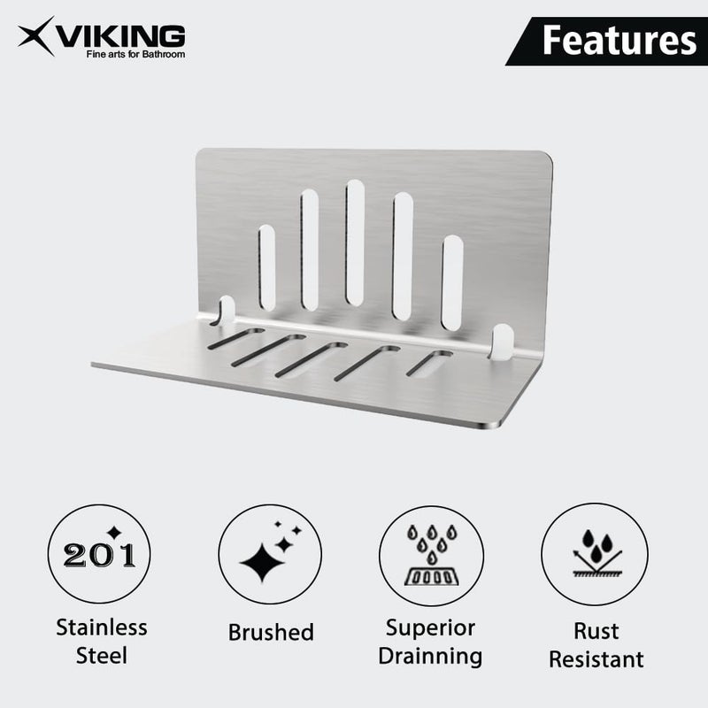 Viking مصرف سقف شرفة على شكل L من SS201 مع فولاذ مقاوم للصدأ 201 - الطول 75 مم (3 بوصة)، العرض 40 مم (1-1/2 بوصة)، الارتفاع 40 مم (1-1/2 بوصة) - مصقول، مثالي لحدائق الأسطح والمناطق الخارجية (عبوة من 3 قطع) - Image 2