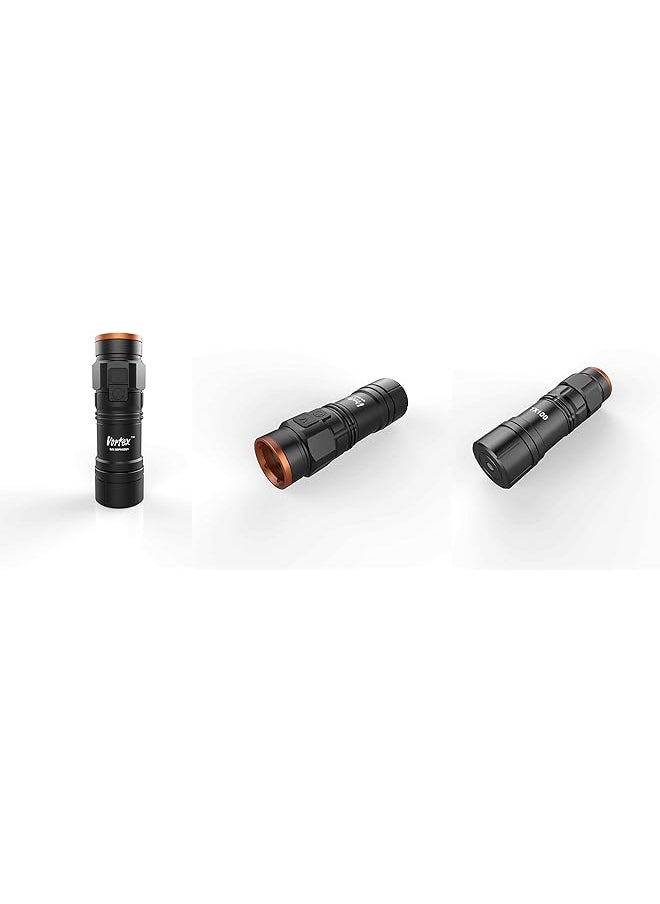 VORTEX Vortex TX100 Emergency Rechargeable Mini-usb Charging dock 7/24 Dual Switch Magnetic Base 520 Lumen Dimming Tactical Function Handhold Traffic Wand Tripod Compatible Black Home Safety Flashlight  - Image 1