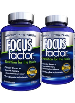 Focus Factor Nutrition For The Brain, Improved Memory & Concentration Brain Supplement, Original, 150 Count, Pack Of 2  - Image 1