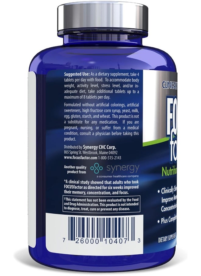 Focus Factor - Nutrition For The Brain, Improved Memory & Concentration Brain Supplement, Original, 150 Count, Pack Of 2 - Image 1