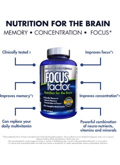 Focus Factor Nutrition For The Brain, Improved Memory & Concentration Brain Supplement, Original, 150 Count, Pack Of 2  - Image 4