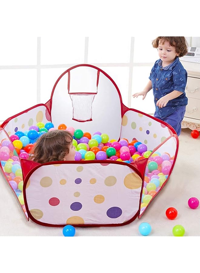 مومو بير خيمة لعب مع حلقة كرة سلة للأطفال الصغار للعب في الهواء الطلق والداخلي بطول 4 أقدام/120 سم (الكرات غير متضمنة) - Image 5