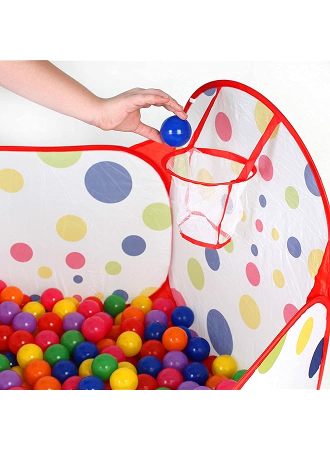 مومو بير خيمة لعب مع حلقة كرة سلة للأطفال الصغار للعب في الهواء الطلق والداخلي بطول 4 أقدام/120 سم (الكرات غير متضمنة) - Image 2