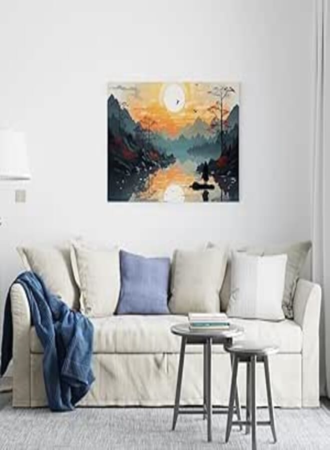 Home Gallery Abstract Mountain Tapestry Sunset Printed Canvas wall art 60x40 