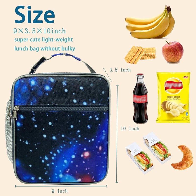 Kulle Kids Lunch Box,Insulated Lunch Bag Boys Back to School, Lunch Box kids Reusable Lunch Boxes for Office,Work,Outdoor(Space) - Image 3