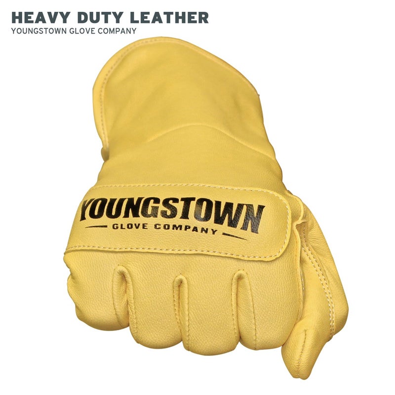 Youngstown Glove Company Youngstown Glove Company Leather Utility Plus Double Layered Long Cuff Work Gloves For Men,Arc Rated - Tan, Large,Brown  - Image 3