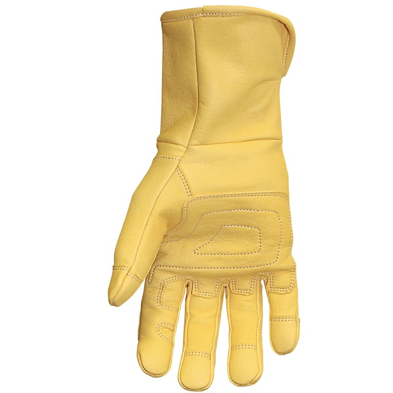 Youngstown Glove Company Youngstown Glove Company Leather Utility Plus Double Layered Long Cuff Work Gloves For Men,Arc Rated - Tan, Large,Brown  - Image 2