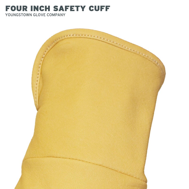 Youngstown Glove Company Youngstown Glove Company Leather Utility Plus Double Layered Long Cuff Work Gloves For Men,Arc Rated - Tan, Large,Brown  - Image 5