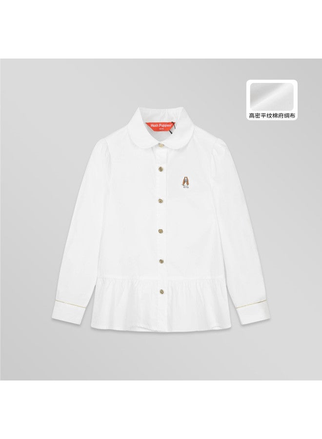 Hush Puppies Girls' Cotton Long-sleeve Shirt Spring/autumn Children's Dress-style Top - Image 5