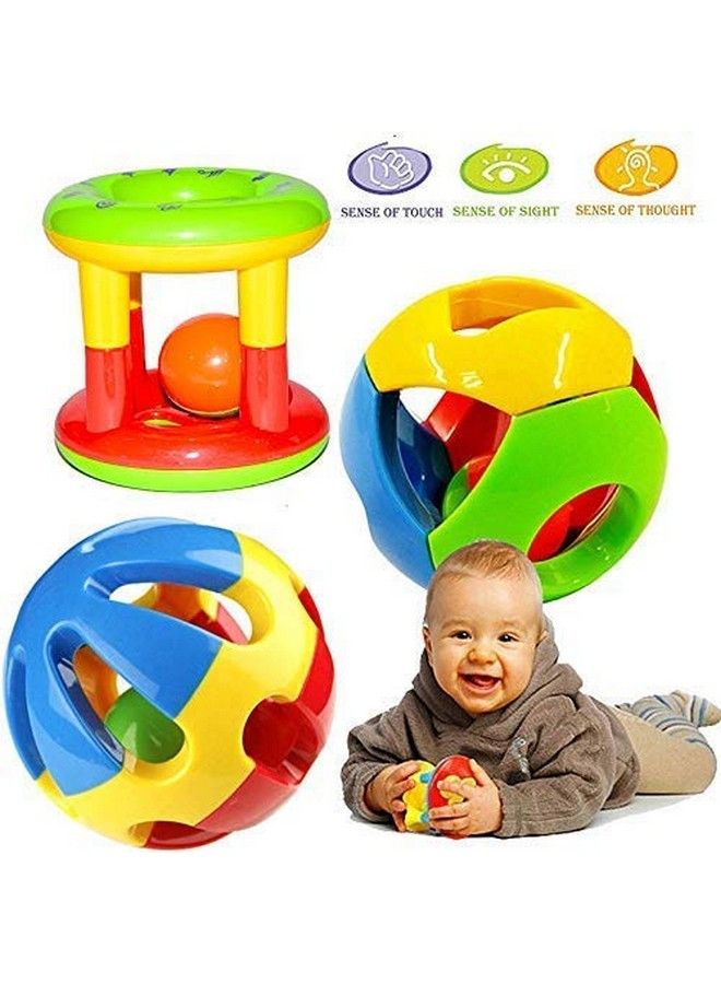 Storio Kid'S Non Toxic Shake And Grab Ball Educational And Developmental Toys With Storage Bag Baby Rattles Set Of 3  - Image 3