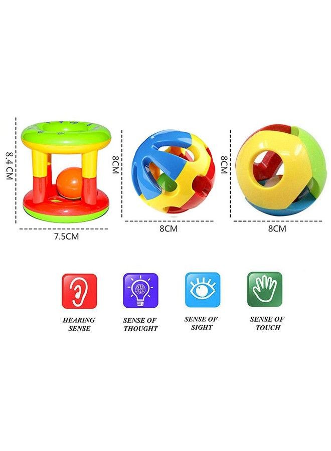 Storio Kid'S Non Toxic Shake And Grab Ball Educational And Developmental Toys With Storage Bag Baby Rattles Set Of 3  - Image 4