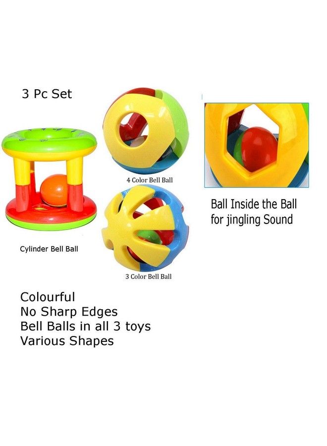 Storio Kid'S Non Toxic Shake And Grab Ball Educational And Developmental Toys With Storage Bag Baby Rattles Set Of 3  - Image 5
