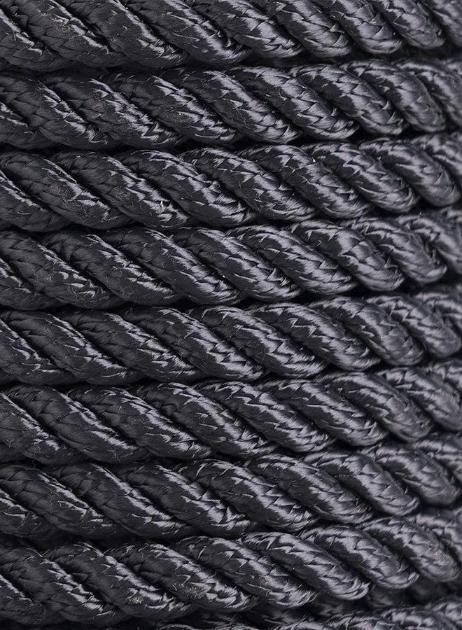 حبل مرساة/حبل تثبيت من النايلون ثلاثي الجدائل من شركة Marine System، مقاس 3/8 بوصة، طول 100 قدم و150 قدم، لون أسود (3/8 بوصة × 150 قدم). - Image 3