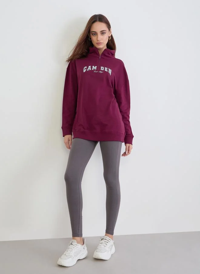 Styli Oversized Longline Sweatshirt and Leggings Co-Ords