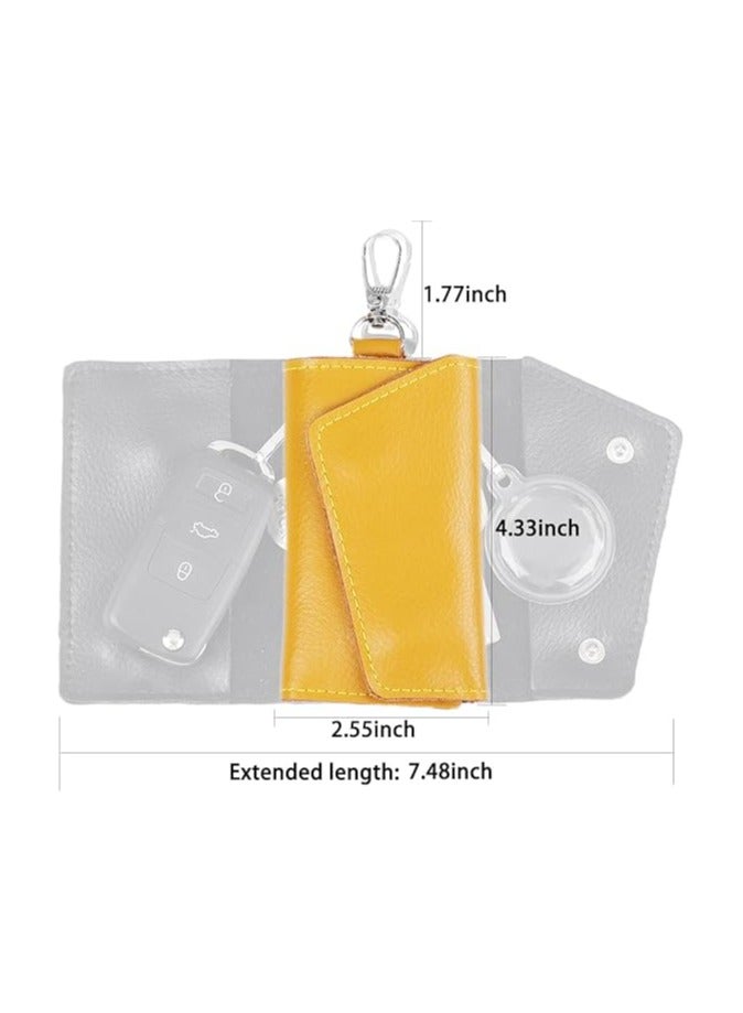 Large leather key case wallet with 6 hooks and keychains/rings - Image 2