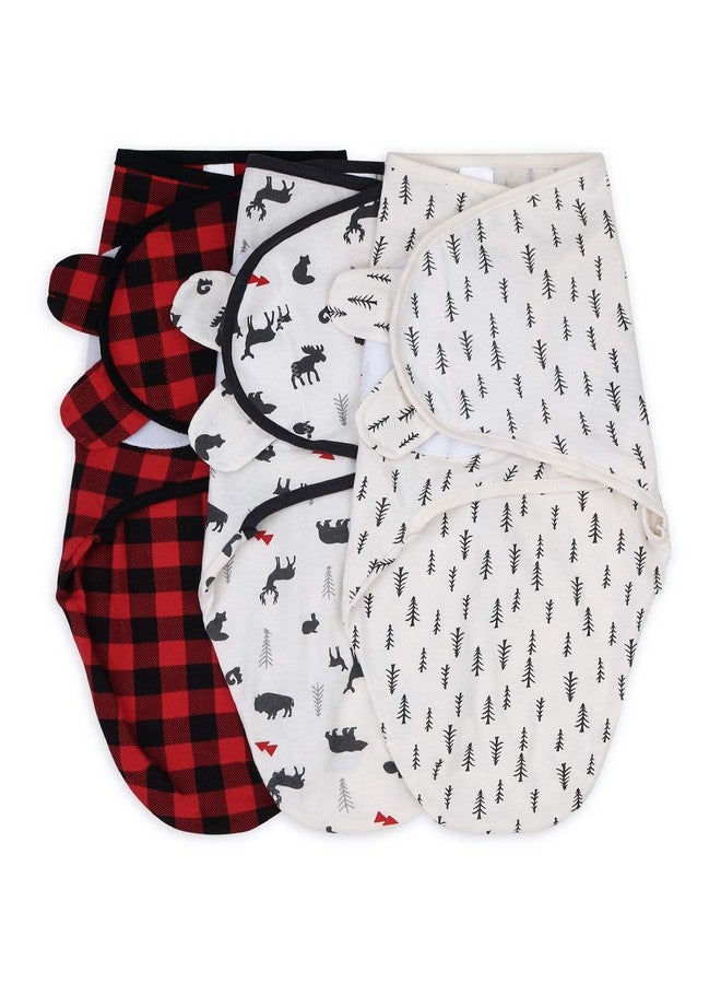 The Peanut Shell طقم بطانيات لف الأطفال من بي نات شيل - أكياس نوم للأطفال الرضع للأولاد حديثي الولادة، أكياس لف للأطفال حديثي الولادة 0-3، 3-6 أشهر، أكياس لف ناعمة وقابلة للتنفس من القطن - غابة حمراء (S/M) - Image 1