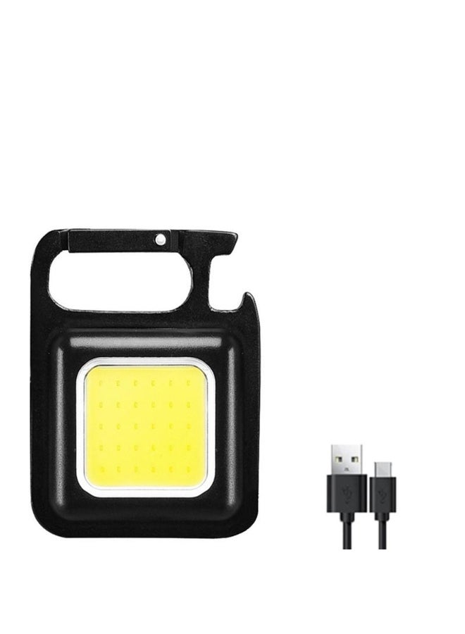 Small LED Flashlight COB Rechargeable Keychain Mini Flashlight 4 Light Modes Portable Pocket Light with Magnet Base for Fishing Walking Camping