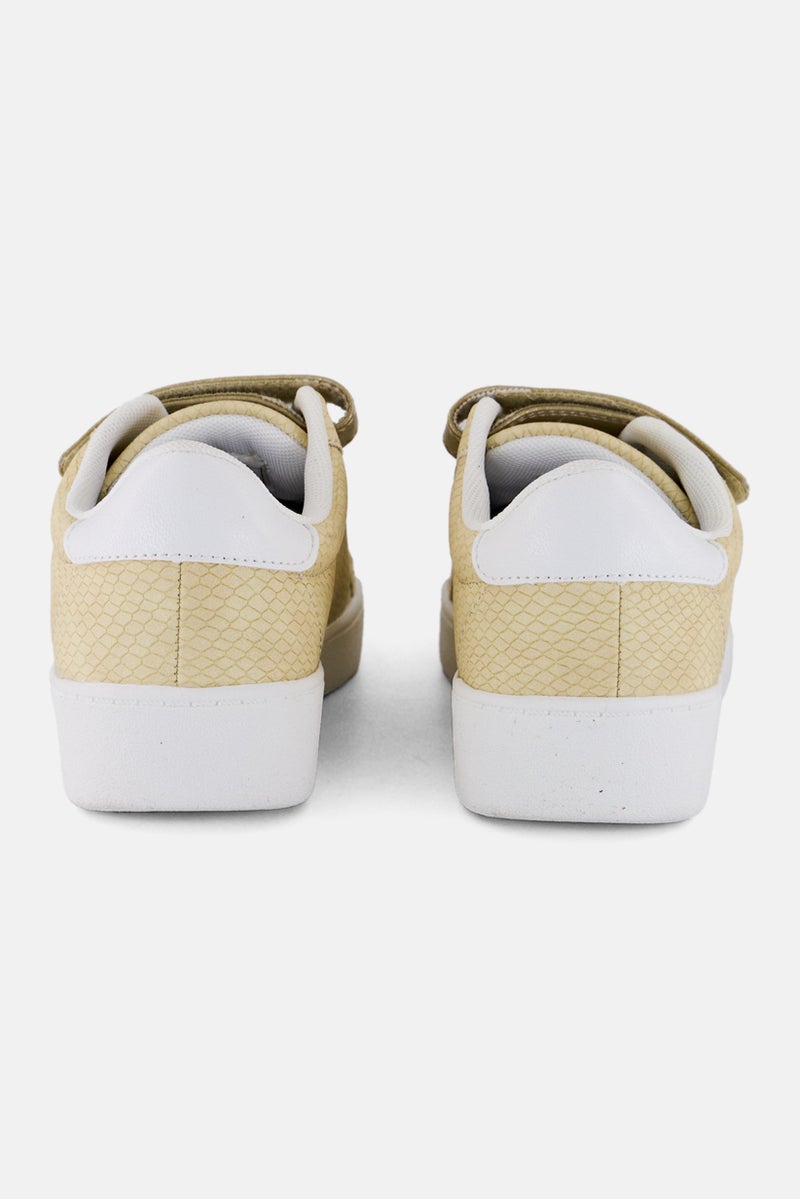 XOXO Women Leather Velcro Closure Casual Shoes, Light Yellow - Image 3