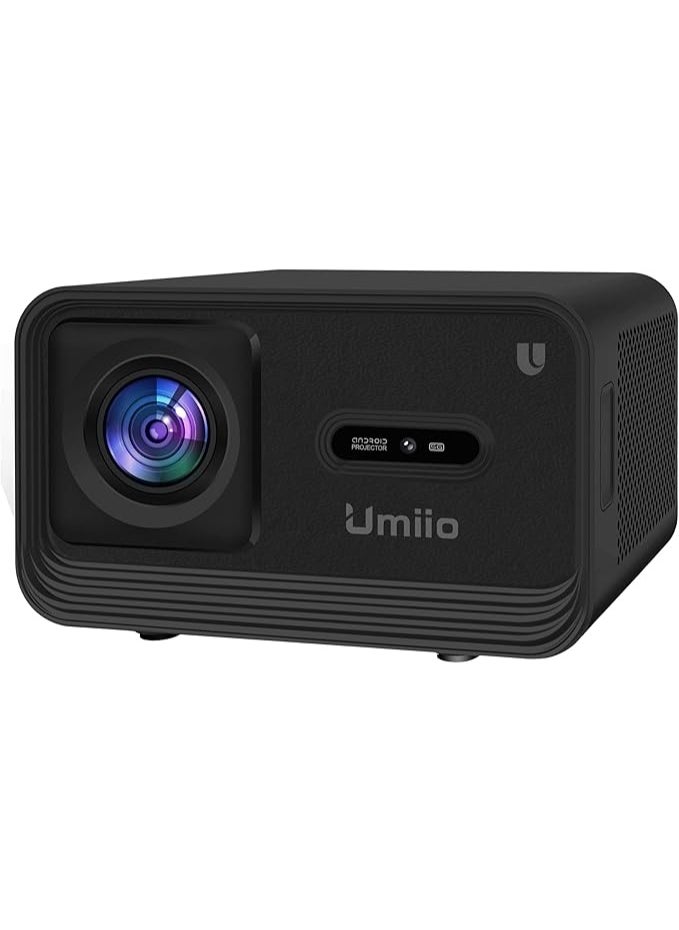 Umiio Umiio 4K WiFi6 Bluetooth Projector - Home Theater Video Projector, Focus By Remote Control, Keystone Smart Projector Compatible with Android, iOS,PC,1200ANSI, 50"-150" Screen Projection (Black)  - Image 1