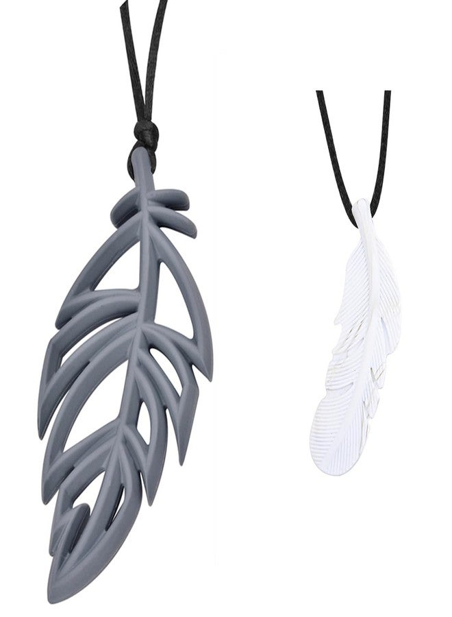 Megoday Sensory Chew Necklaces for Kids Adult, Food Grade Silicone Chewy Pendant Toy,Baby Teething Necklace for Parents,Nursing Aids 2 Pack,Chewlry - Image 1