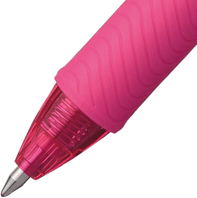 Pentel EnerGel-X Retractable Liquid Gel Pen (0.7mm) Metal Tip, Pink Ink, Box of 12 (BL107-P) - Image 3