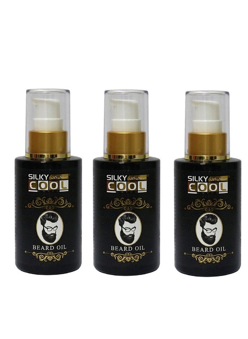 Silky Cool - Pack Of 3 Silky Cool Natural Beard Oil 60ml x 3 - Image 1