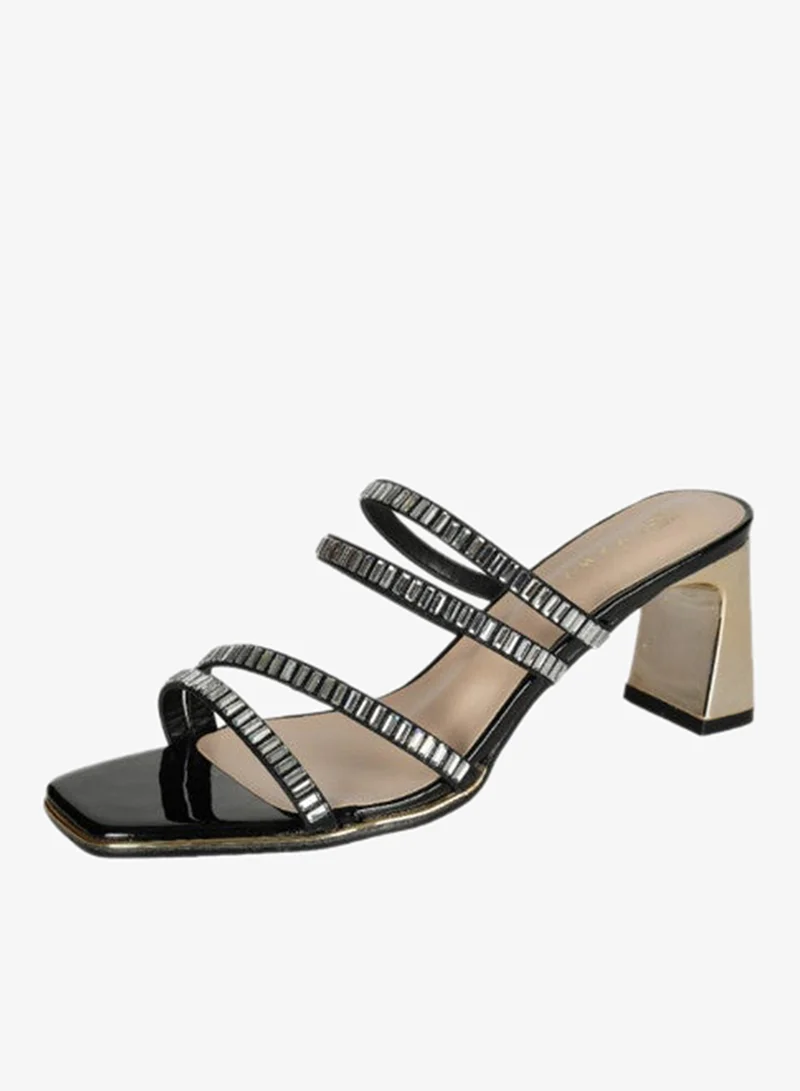 Zayna Black 221-116 Zayna Ladies  High Block Heel Slip on 18F696-19 Black for Women | Best Price UAE