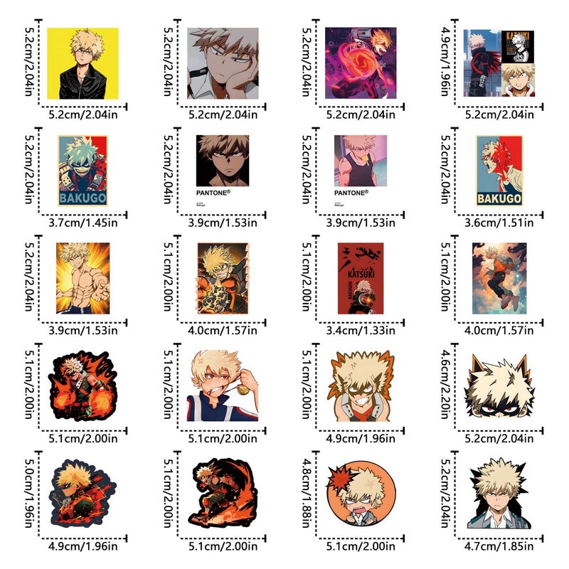 YEESACG 60pcs Classic Japanese Anime Sticker, Cute Cartoon Vinyl Waterproof Stickers for Water Bottle,Skateboard,Laptop,Phone,Journaling,Scrapbooking Decals for Party Supply Decor - Image 3