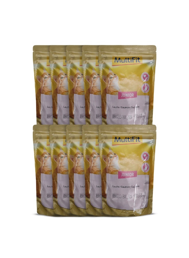 مالتي فيت جونيور كات جيلي ديو فيش آند كلاسيك ميكس كيس 100 جرام بالسلمون - Image 2