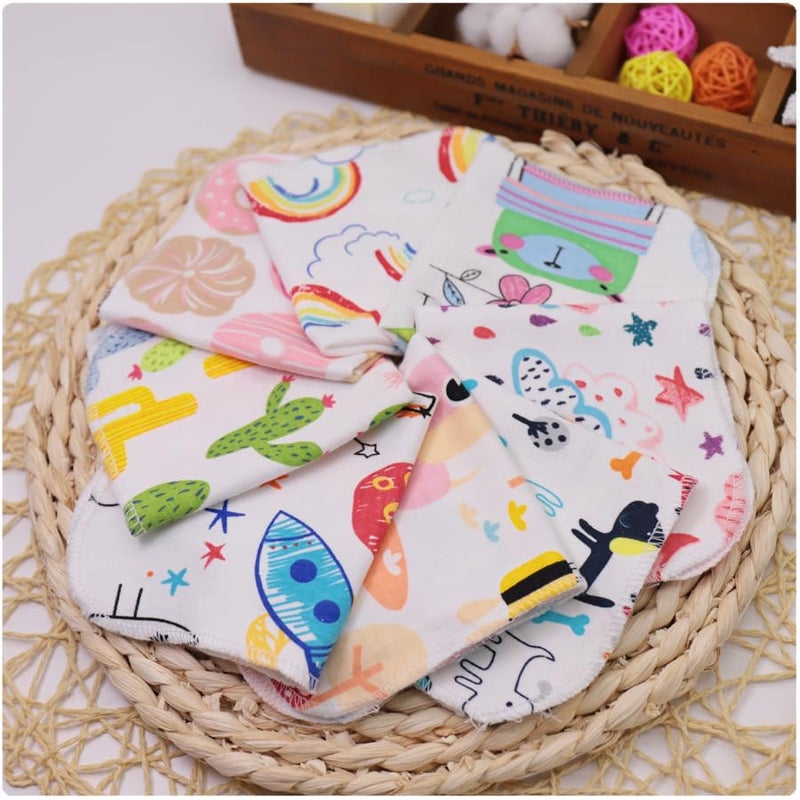 AALFA 5 Flower 5-Pack Cartoon Handkerchiefs - Soft Cotton Baby Towel with Cute Turtle Pattern, Beige, One Size - Image 4
