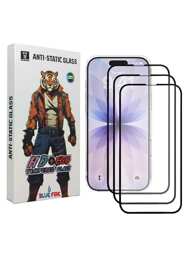 BlueFire 3-Pack HD Tempered Glass Screen Protector for iPhone 17 – Anti-Static 9H Hardness, Ultra-Clear, Scratch Resistant, Anti-Fingerprint, Bubble-Free Installation, High Sensitivity Touch - Image 1