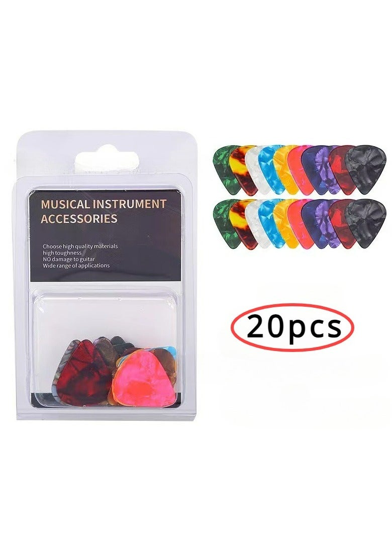 Generic 20 PCS Guitar Picks,Abstract Art Colorful Celluloid Guitar Pick Plectrums For Bass, Electric, Acoustic Guitars Includes 0.71mm(Color Random)  - Image 1