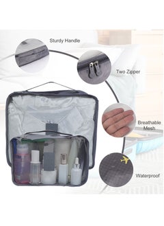 SKY-TOUCH 6Pcs Set Travel Luggage Organizer Packing Cubes Set Storage Bag Waterproof Laundry Bag Traveling Accessories-Grey  - Image 2