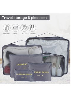 SKY-TOUCH 6Pcs Set Travel Luggage Organizer Packing Cubes Set Storage Bag Waterproof Laundry Bag Traveling Accessories-Grey  - Image 3