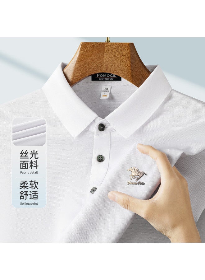 Fomoce summer Solid Color Casual Business Classic Men's Polo Shirt - Image 2