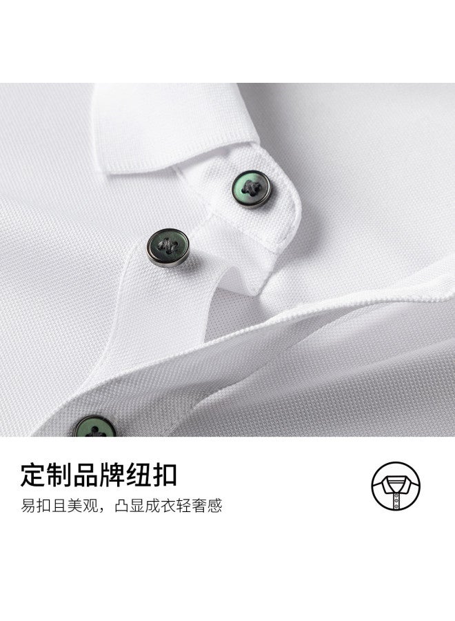 Fomoce summer Solid Color Casual Business Classic Men's Polo Shirt - Image 5