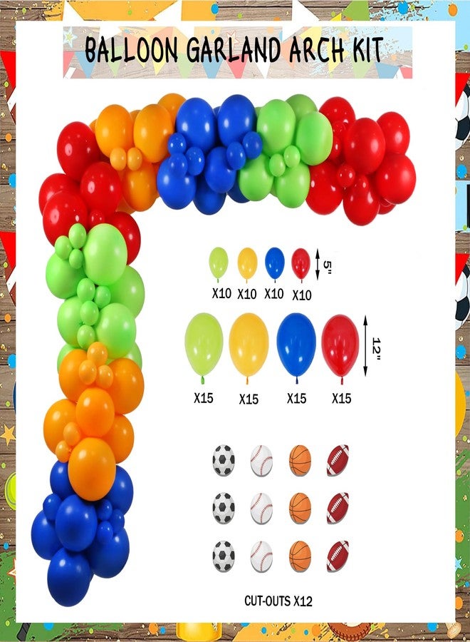 Hombae Sports Birthday Party Decorations, Sports Ball Superstar Themed Birthday Party Backdrop Balloon Banner Tablecloth Cake Topper Basketball Soccer Volleyball Football Baseball - Image 5