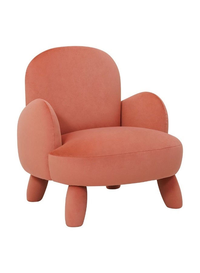 DANUBE HOME Charming Minnie Velvet Armchair, Soft Upholstered Kids Chair, Stylish Toddler Armchair For Playroom & Bedroom, Comfortable & Durable Kids Furniture – Pink - Image 2